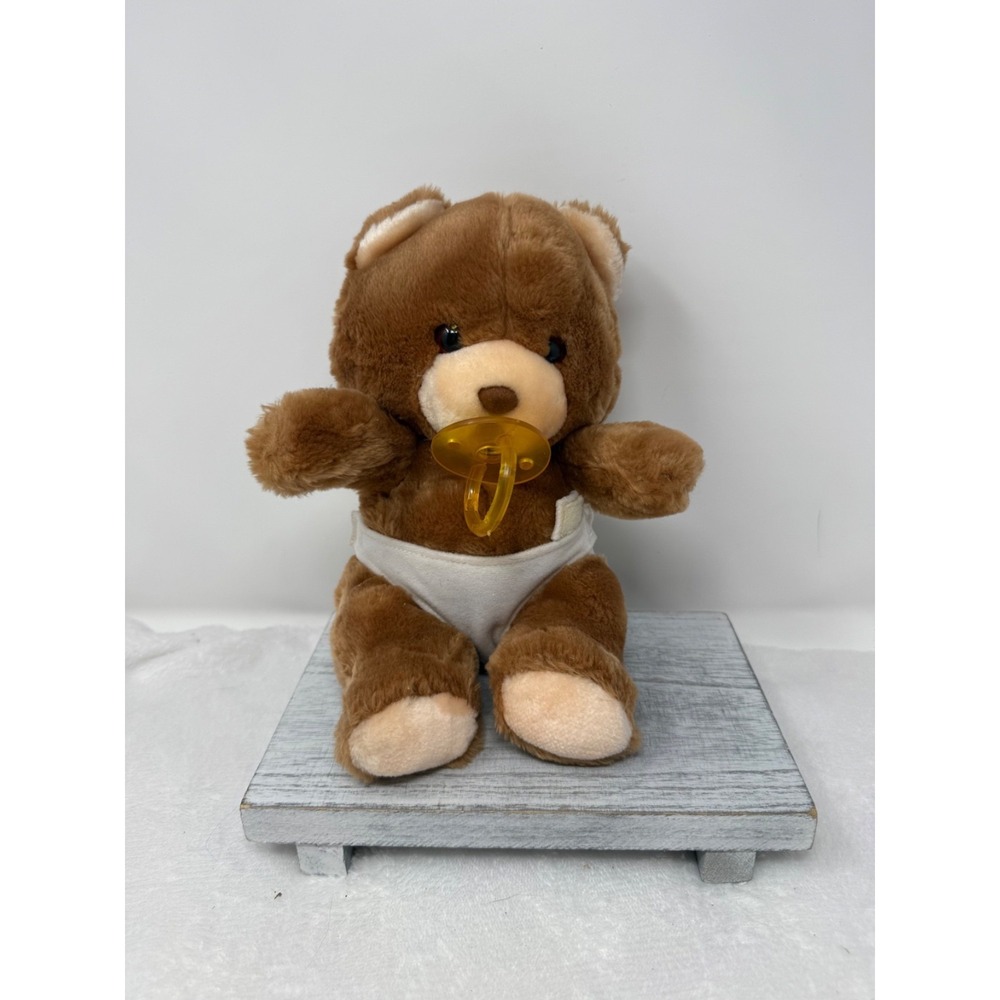 Brown L'il Angel BEAR w/ Pacifier & Diaper 10" Plush Stuffed Toy by Jerry Elsner